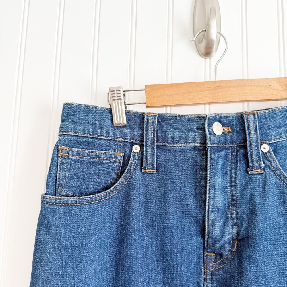 Madewell Stretch Denim Straight Mini Skirt Step Hem Edition - Picture 4 of 7